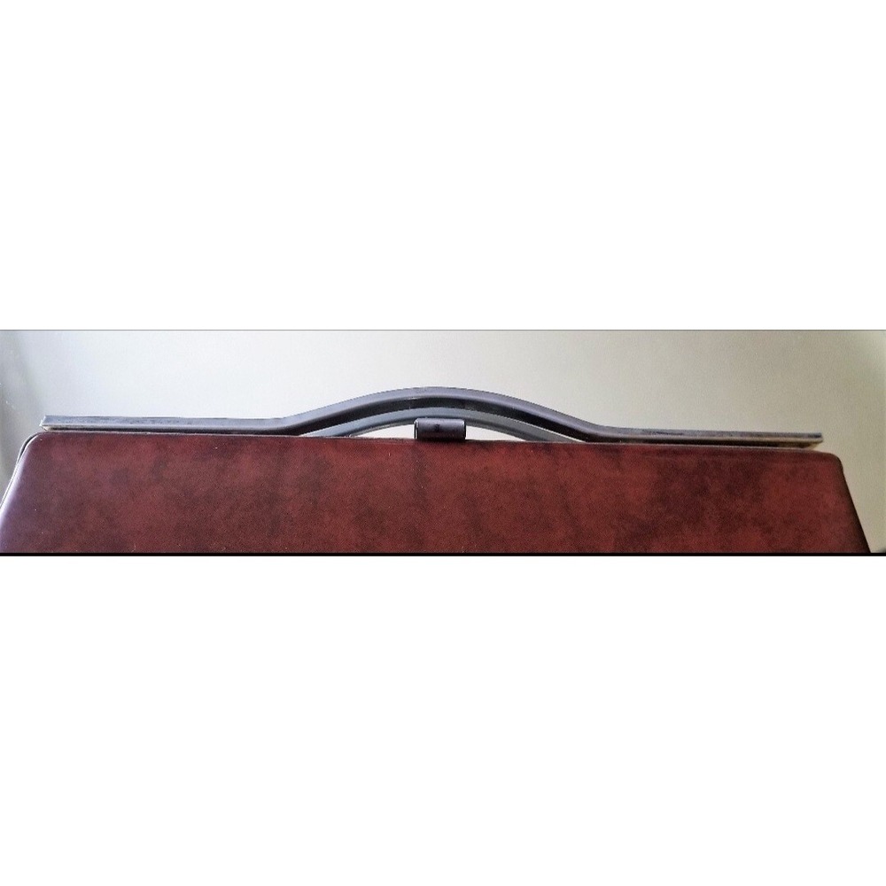 Vintage 50s Brown Vinyl Clutch Purse Mid Century - Picture 2 of 7